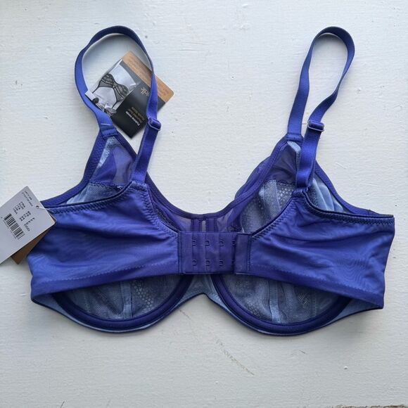 Chantelle Underwire Lace Bra Purple Blue 34DDD - Picture 2 of 4